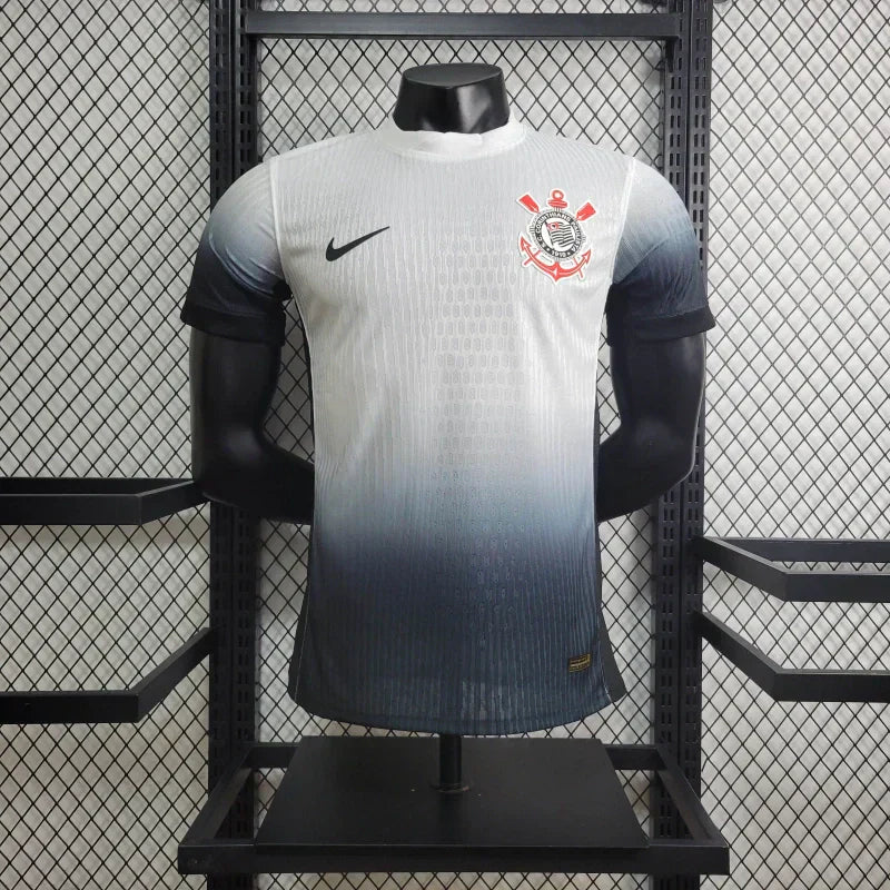 Camisa Corinthians Home 24/25 - Jogador Masculina - Branco e Preto