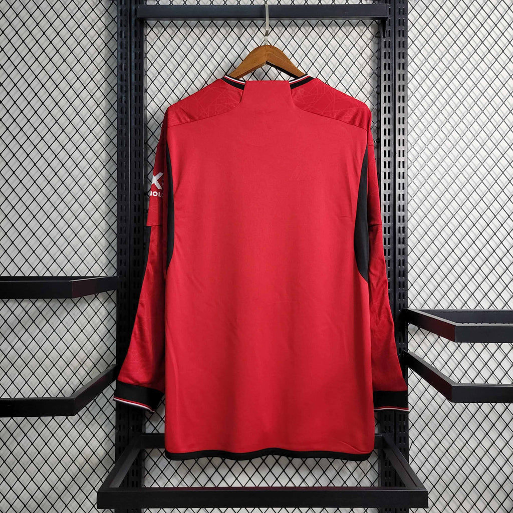 Camisa Manchester United Home Manga Longa 23/24 - Versão Torcedor