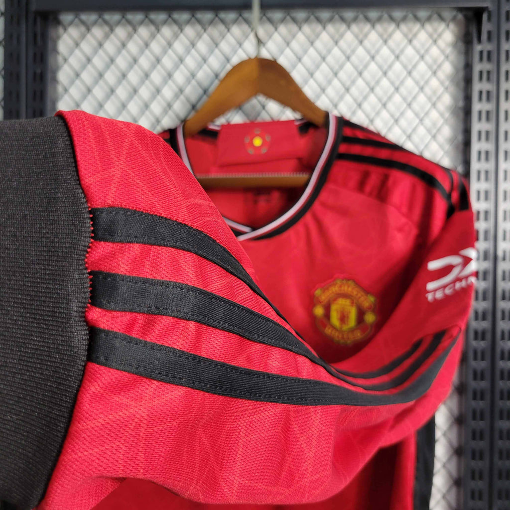 Camisa Manchester United Home Manga Longa 23/24 - Versão Torcedor