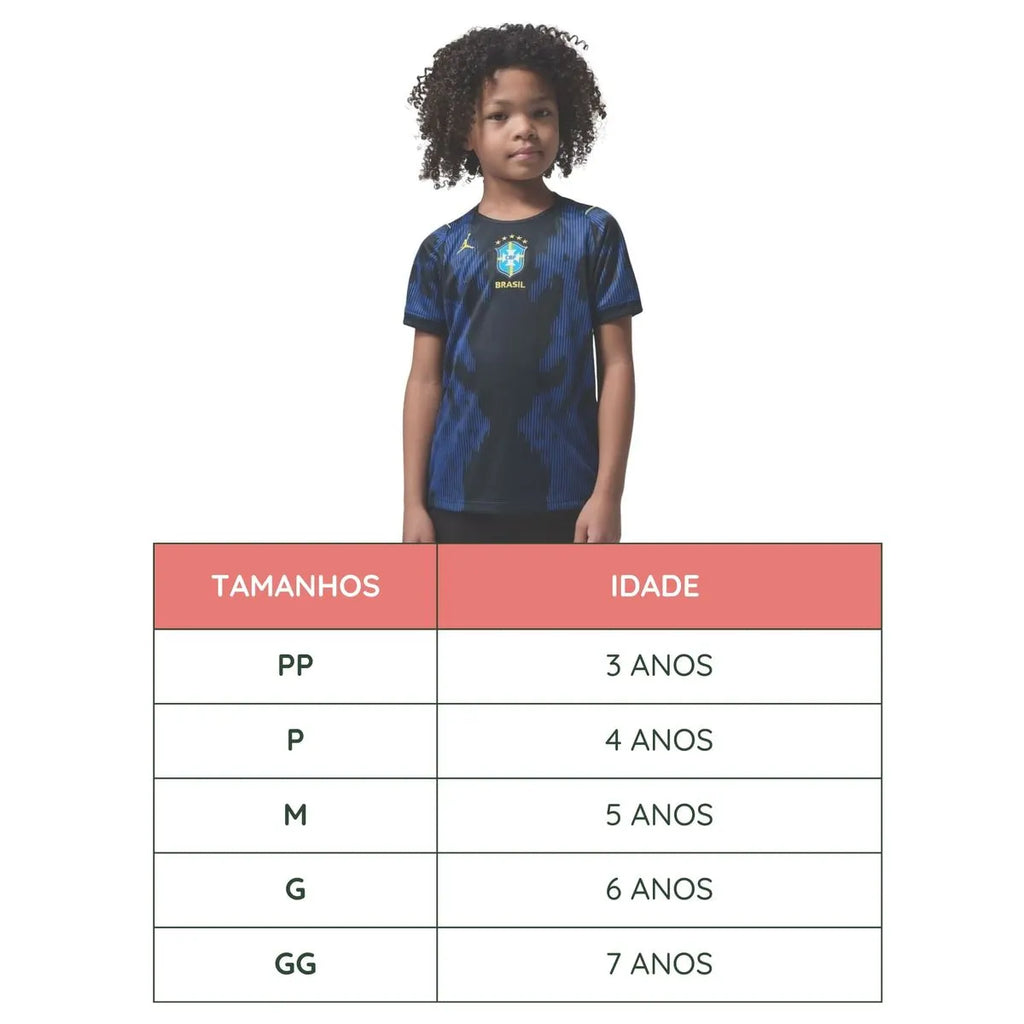 Kit Família 3 Camisa Brasil Jogador Azul 2026/27