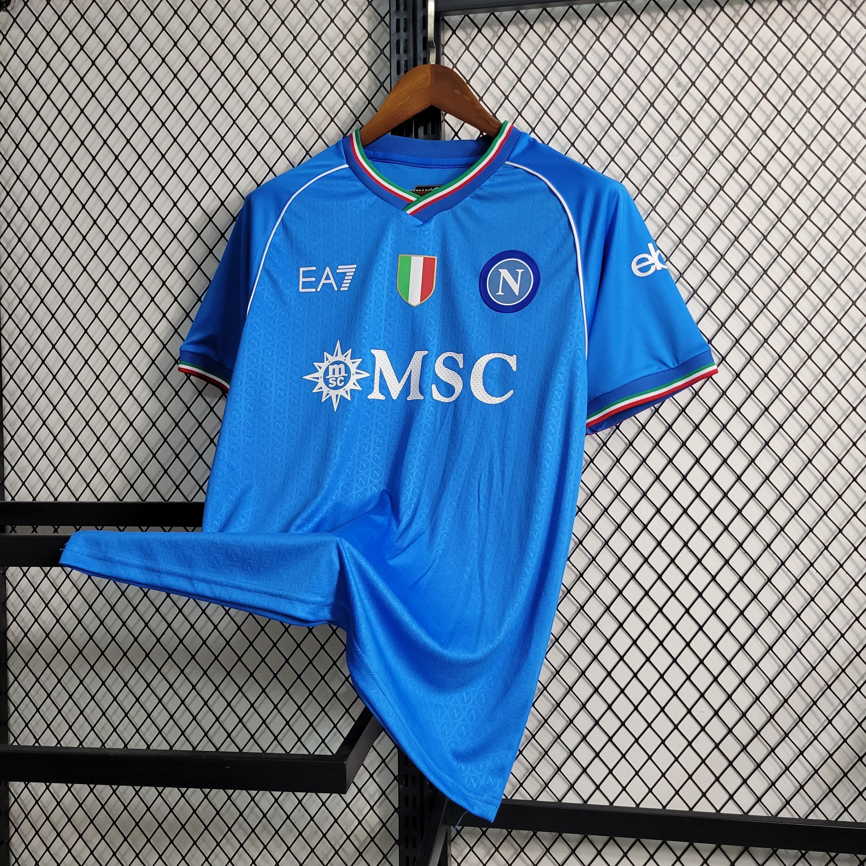 Camisa Napoli Home 23/24 EA7 Torcedor Masculina