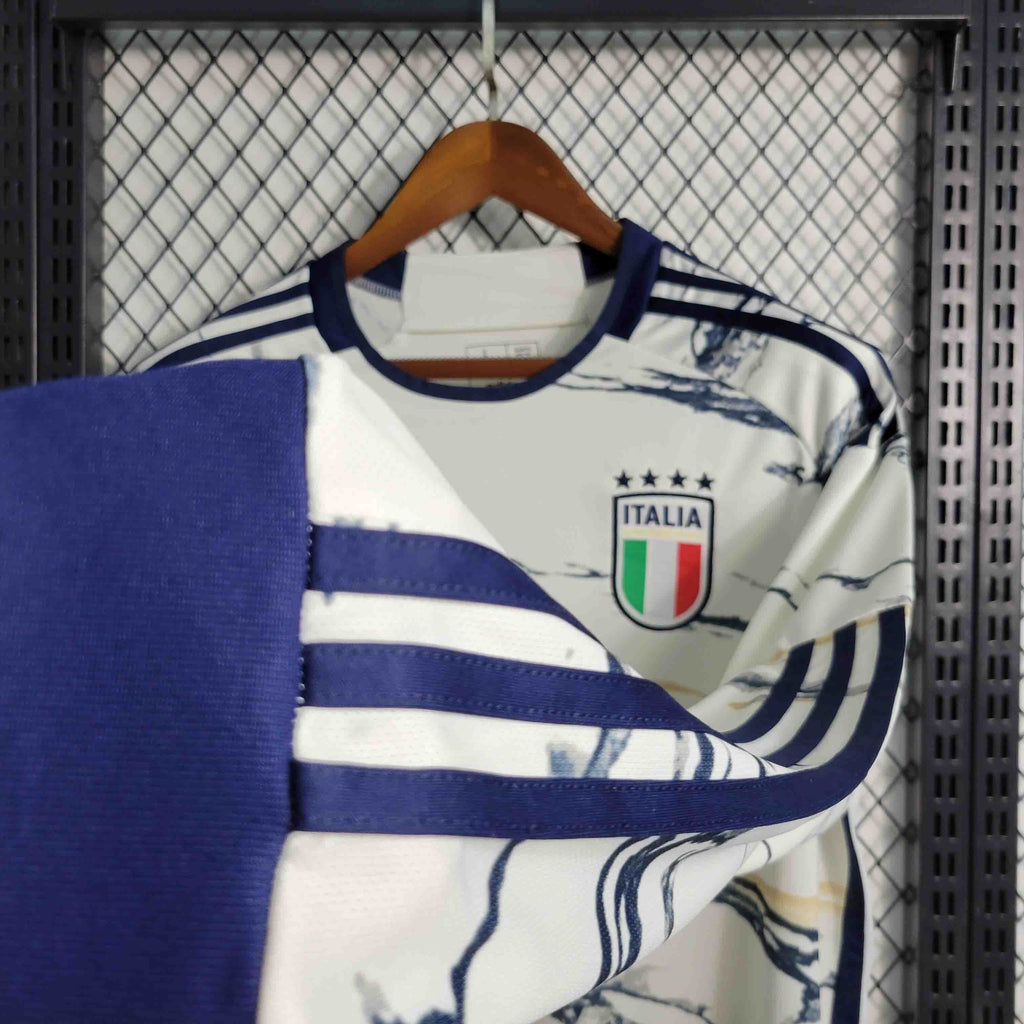 Camisa Itália Branca Manga Longa 23/24 - Versão Torcedor