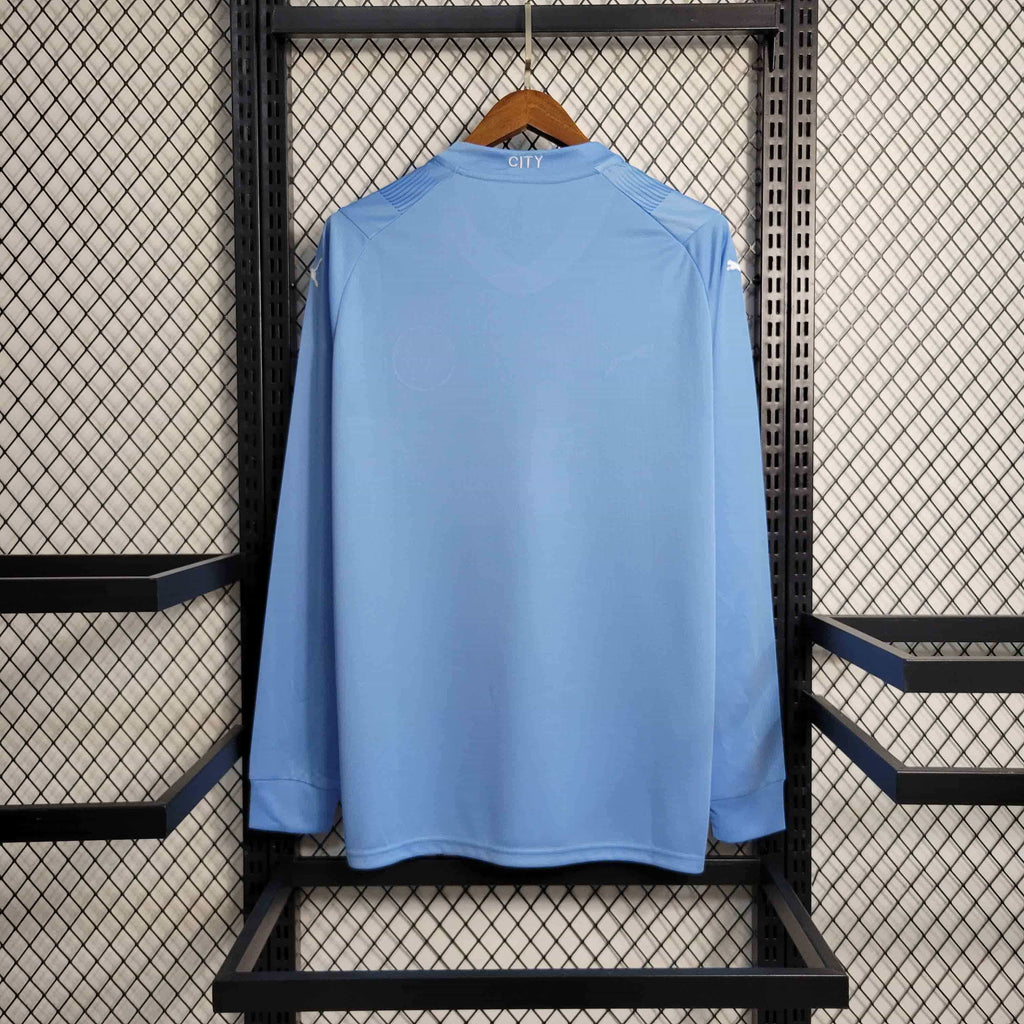 Camisa Manchester City Home Manga Longa 23/24 - Versão Torcedor