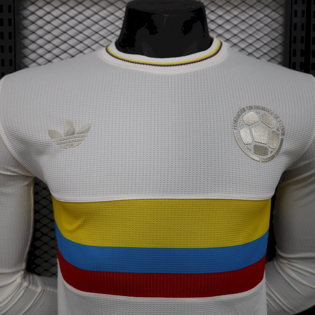 Camisa Colômbia Aniversário De 100 Anos 24/25 - Versão Jogador Manga Comprida