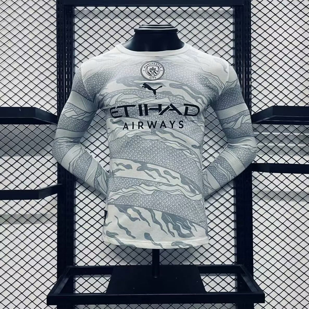 Camisa Mancester City Year Of The Dragon 23/24 - Manga Longa Versão Jogador