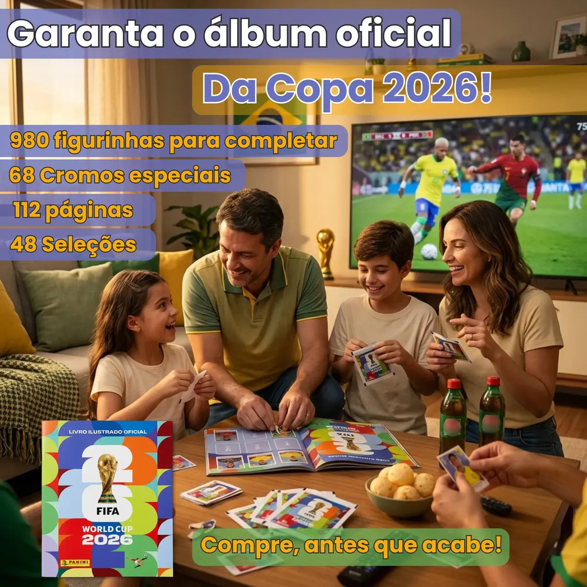 Copa Mundo 26 Album Capa Mole +7 Envelopes Fifa World Cup 26