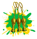 Kit 03 Chaveiros Troféu Taça Copa Do Mundo Dourada Miniatura